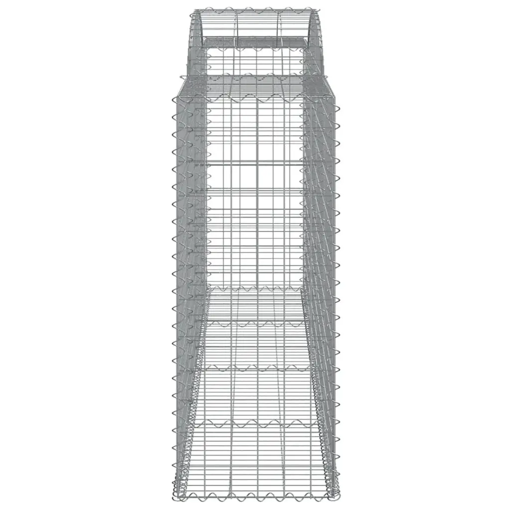 Arched Gabion Baskets Garden Barrier Decorative Retaining Wall 300x50x120140cm Silver 2 Piece