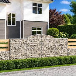 Arched Gabion Baskets 3 pcs Garden Barrier Retaining Wall Decorative Outdoor
