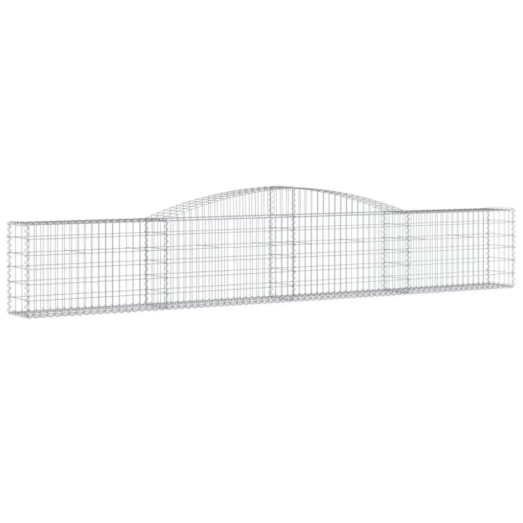 Gabion Baskets Arched Garden Retaining Wall Barrier 400x30x60/80 cm Silver 2 pcs