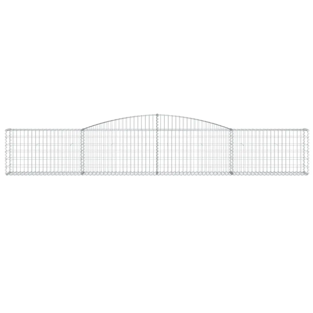 Gabion Baskets Arched Garden Retaining Wall Barrier 400x30x60/80 cm Silver 2 pcs