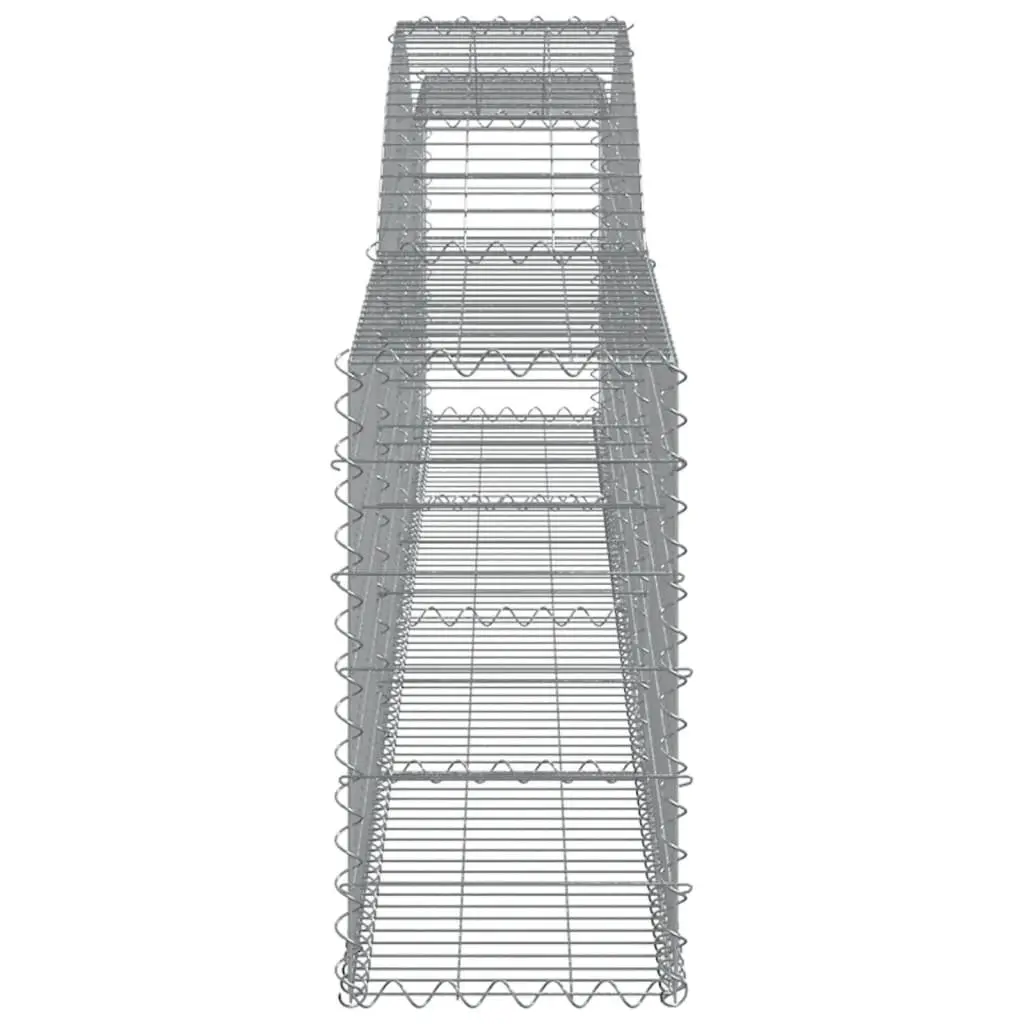 Gabion Baskets Arched Garden Retaining Wall Barrier 400x30x60/80 cm Silver 2 pcs