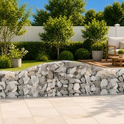 Arched Gabion Baskets - 3 pcs, Silver, Durable and Reliable