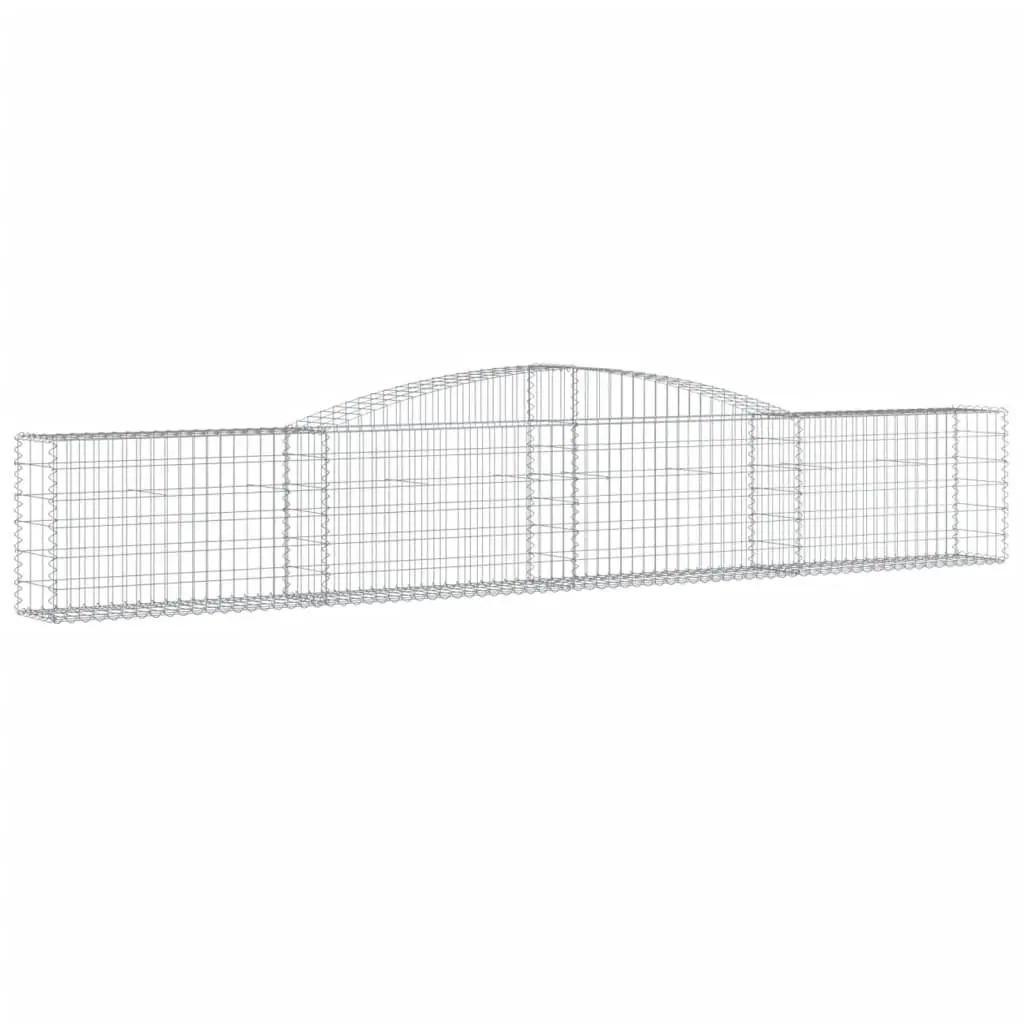 Arched Gabion Baskets Garden Barrier 400x30x60/80 cm Silver 3 Piece