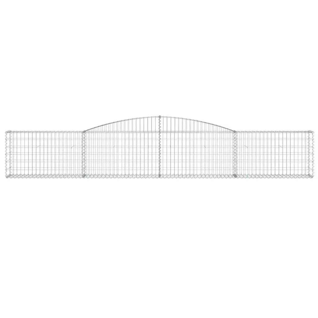 Arched Gabion Baskets Garden Barrier 400x30x60/80 cm Silver 3 Piece