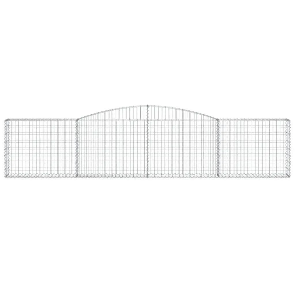Gabion Baskets Garden Barrier 400x30x80/100 cm Silver 2 pcs