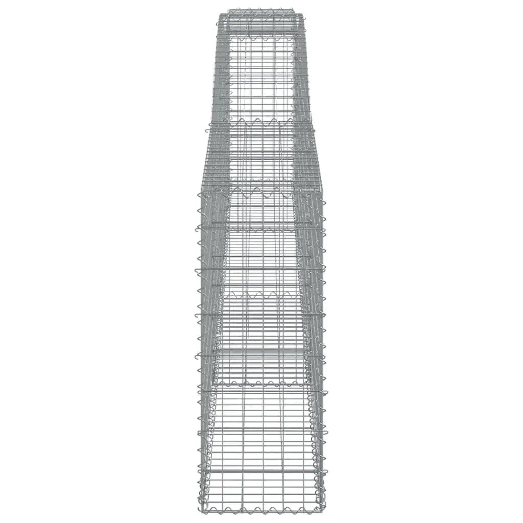 Gabion Baskets Arched Garden Barrier 400 x 30 x 80/100 cm Silver 4 Piece