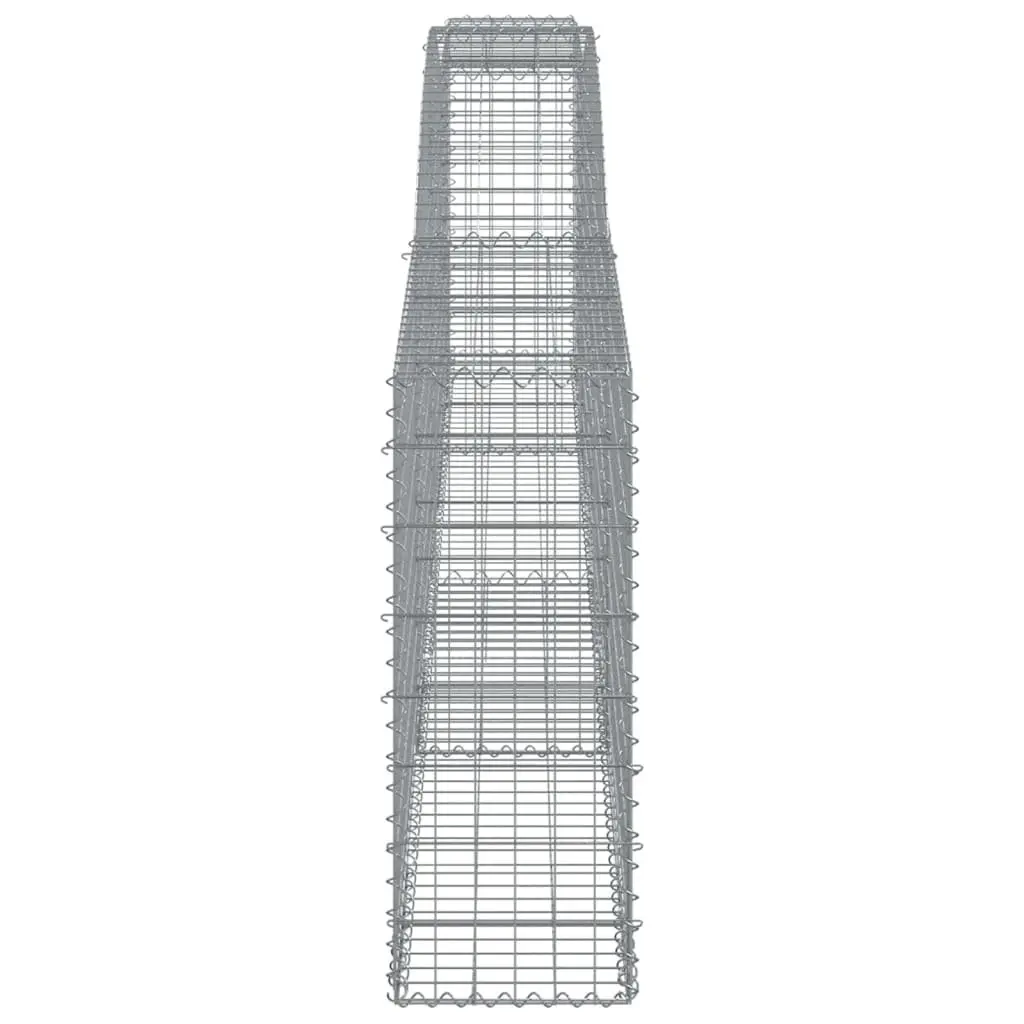 Gabion Baskets 5 Piece Arched Garden Barrier Retaining Wall Decorative Outdoor Silver