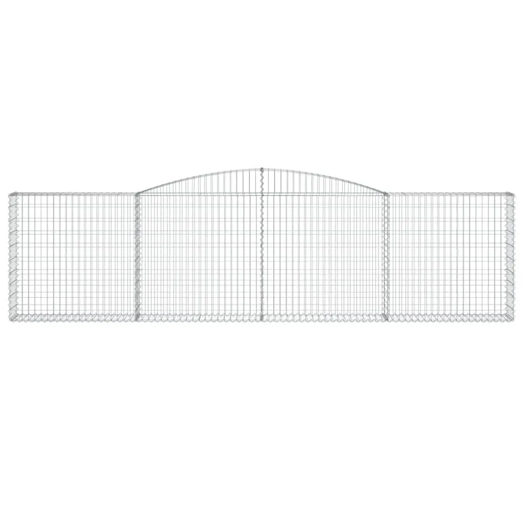 Arched Gabion Baskets Garden Barrier 2 Piece Decorative Retaining Wall Silver