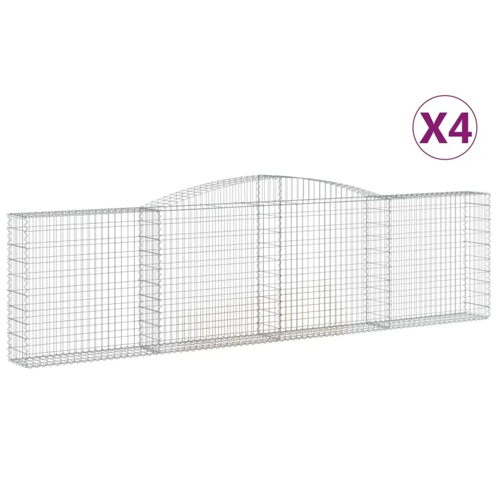 Arched Gabion Baskets Garden Retaining Wall Barrier 400x30x100120 cm Silver