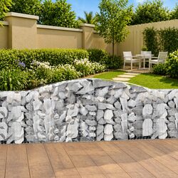 Arched Gabion Baskets 5 pcs Garden Barrier Retaining Wall Outdoor Decorative
