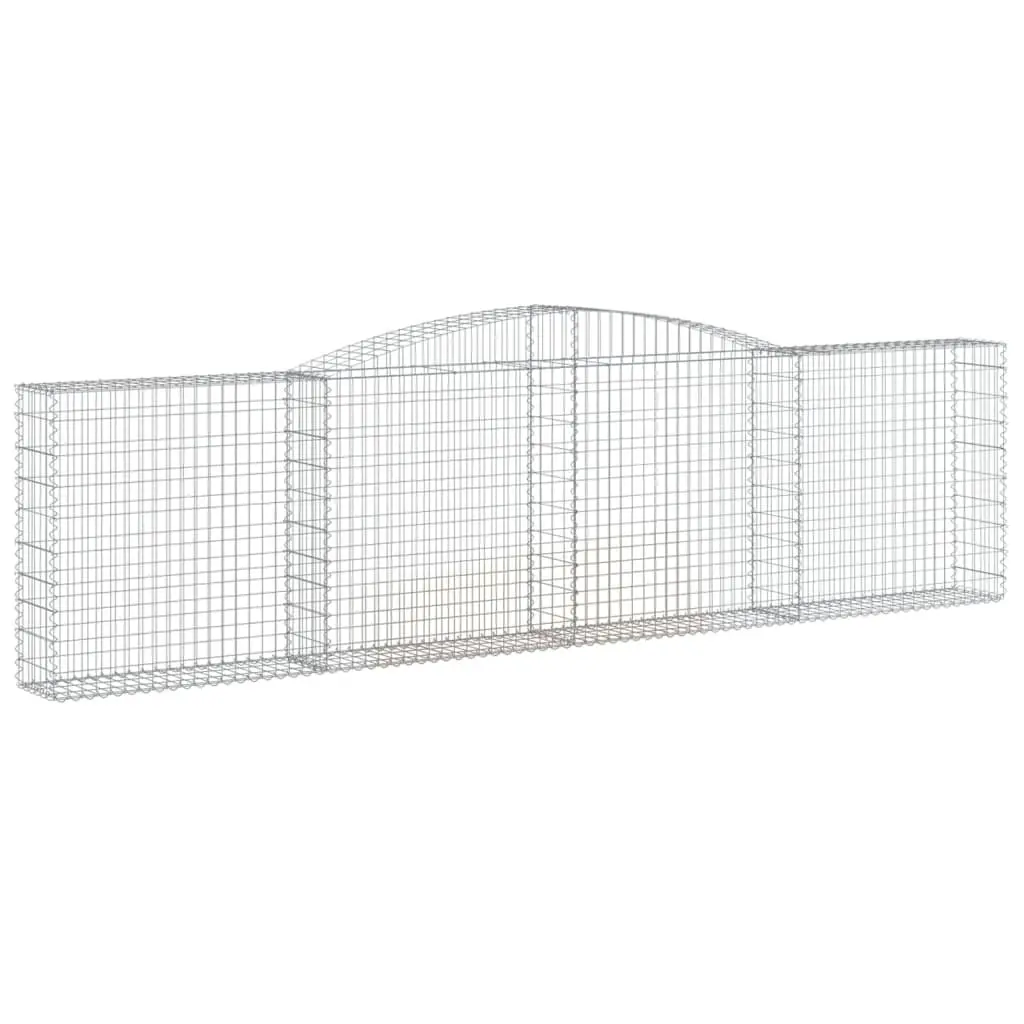 Arched Gabion Baskets Garden Barrier 400 x 30 x 100120 cm Silver 5 Piece