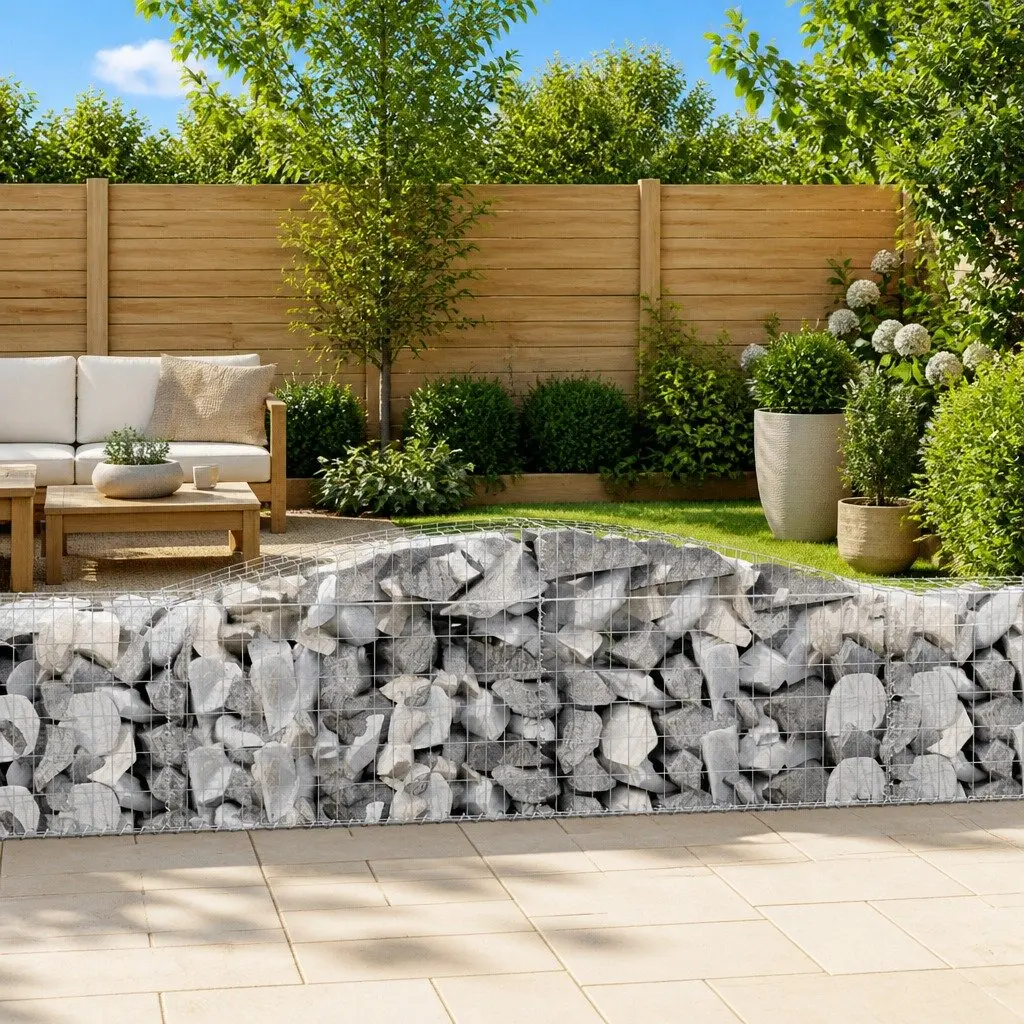 Arched Gabion Baskets Garden Barrier 400 x 50 x 60/80 cm Silver 3 Piece