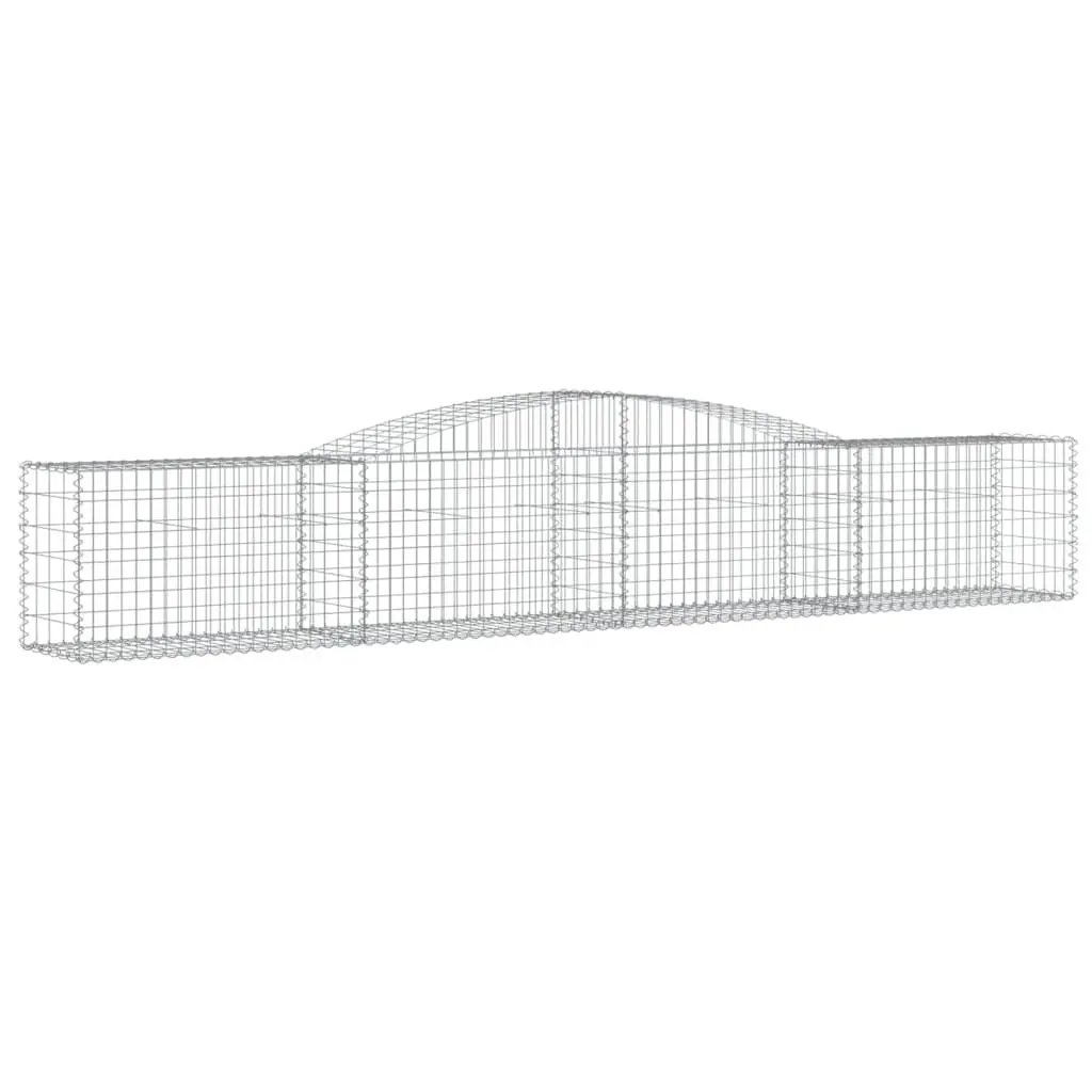 Arched Gabion Baskets Garden Barrier 400 x 50 x 60/80 cm Silver 3 Piece