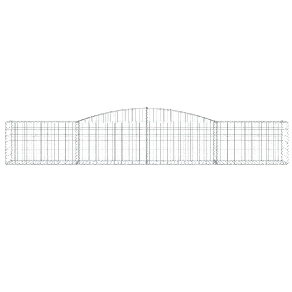 Arched Gabion Baskets Garden Barrier 400 x 50 x 60/80 cm Silver 3 Piece