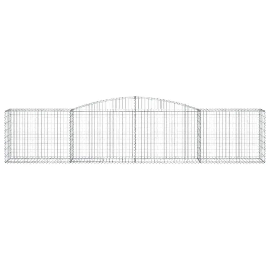 Arched Gabion Baskets Decorative Barrier Garden Retaining Wall 400 x 50 x 80/100 cm Silver 2 pcs