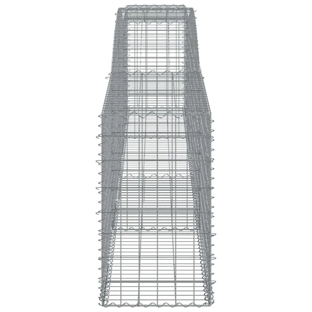 Arched Gabion Baskets Garden Retaining Wall Decorative Barrier Silver 3 Piece