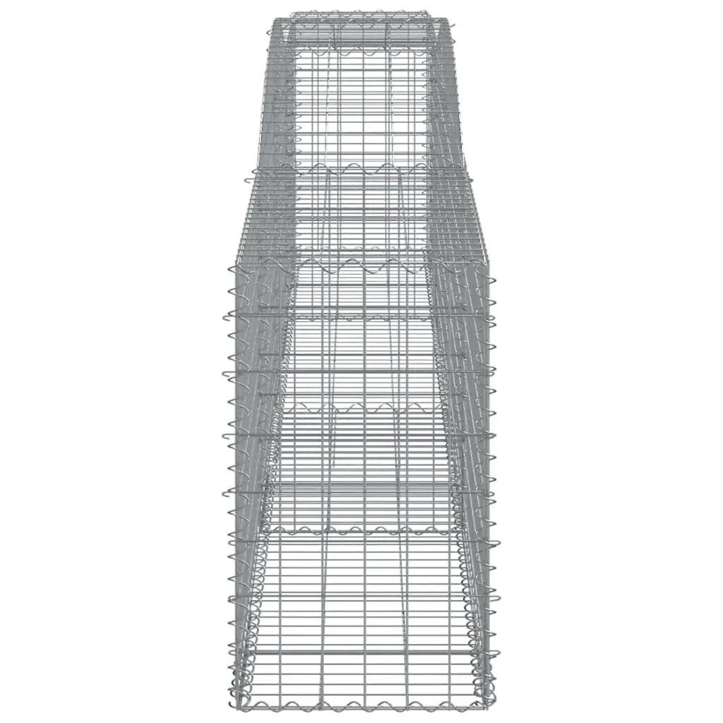 Arched Gabion Baskets Garden Barrier Retaining Wall 400 x 50 x 80-100 cm Silver 4 Piece