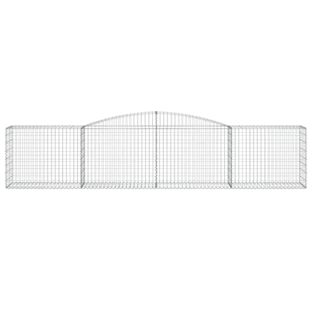 Arched Gabion Baskets Set 6 pcs Garden Barrier Retaining Wall Galvanised Iron Silver