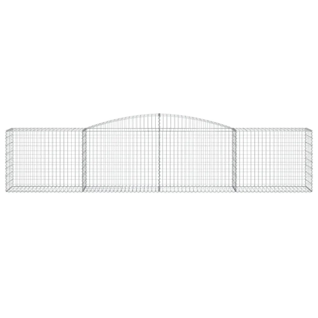 Gabion Baskets 7 Piece Garden Barrier Retaining Wall Arched Silver