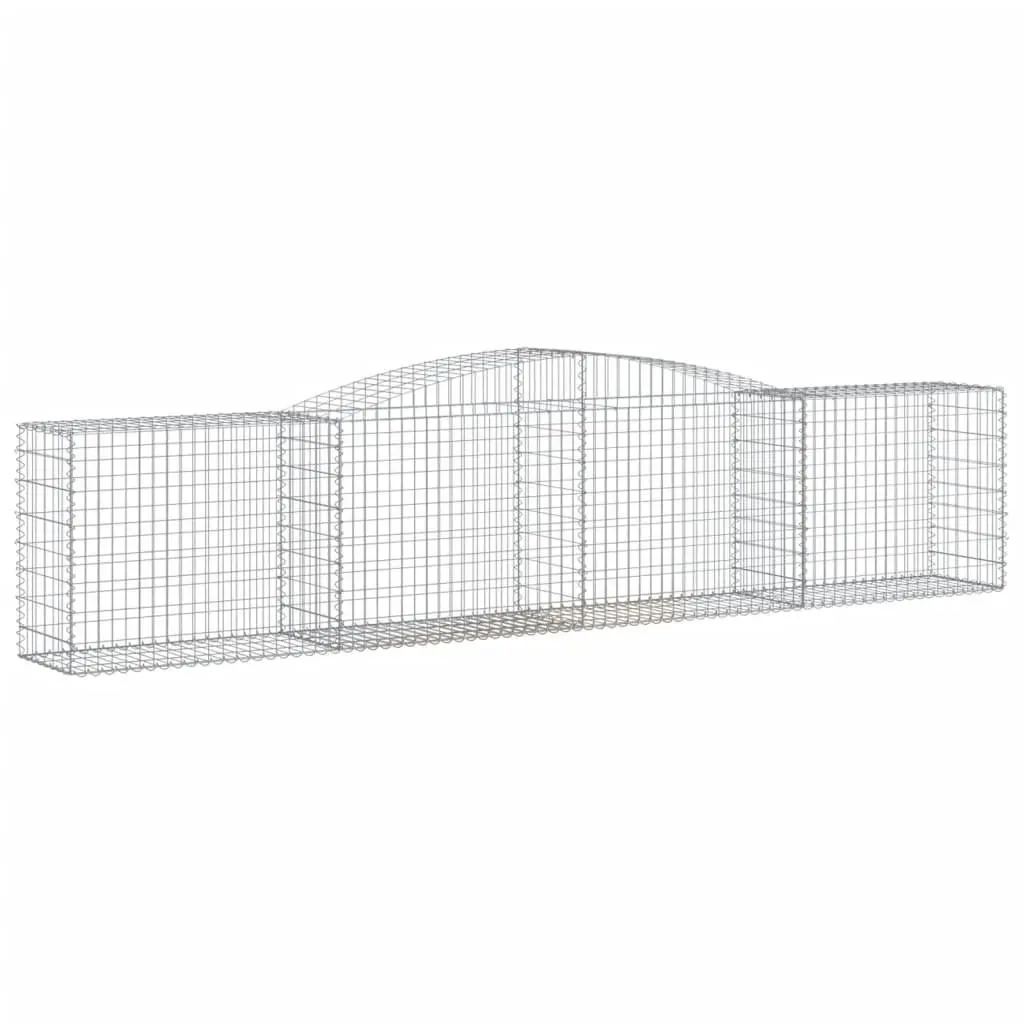 Arched Gabion Baskets Set 8 Piece Garden Barrier Retaining Wall Silver