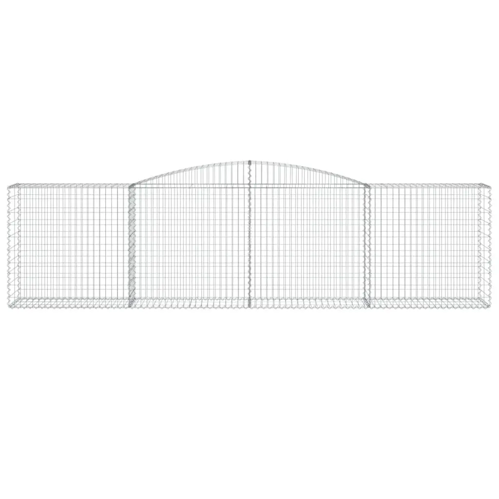 Arched Gabion Baskets Garden Barrier 4 Piece Decorative Retaining Wall Silver
