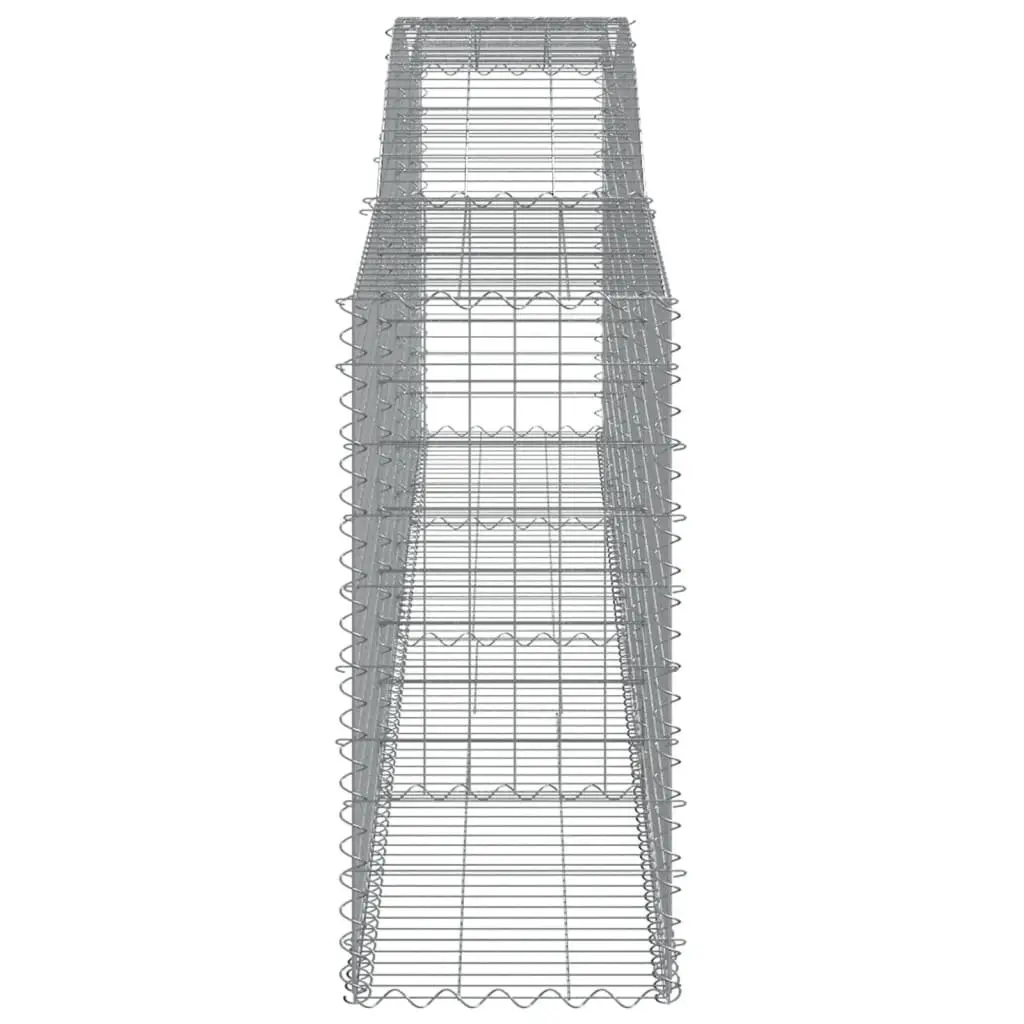 Arched Gabion Baskets Garden Barrier 4 Piece Decorative Retaining Wall Silver