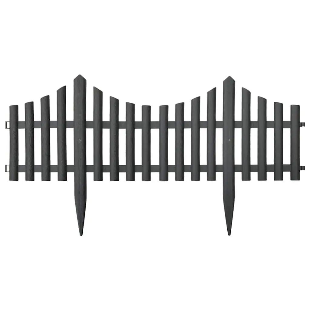 Lawn Edging Borders Interconnectable 10m Anthracite 17 Pieces