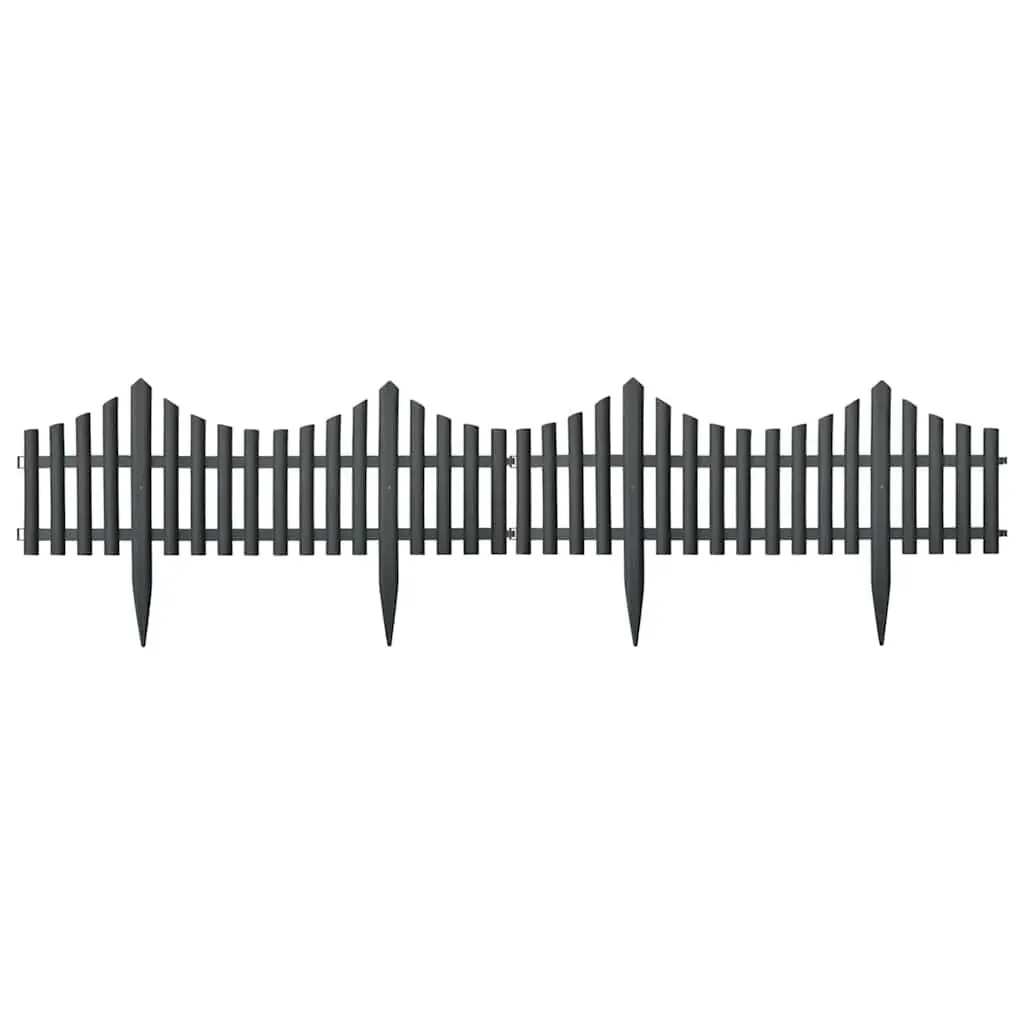 Lawn Edging Borders Interconnectable 10m Anthracite 17 Pieces