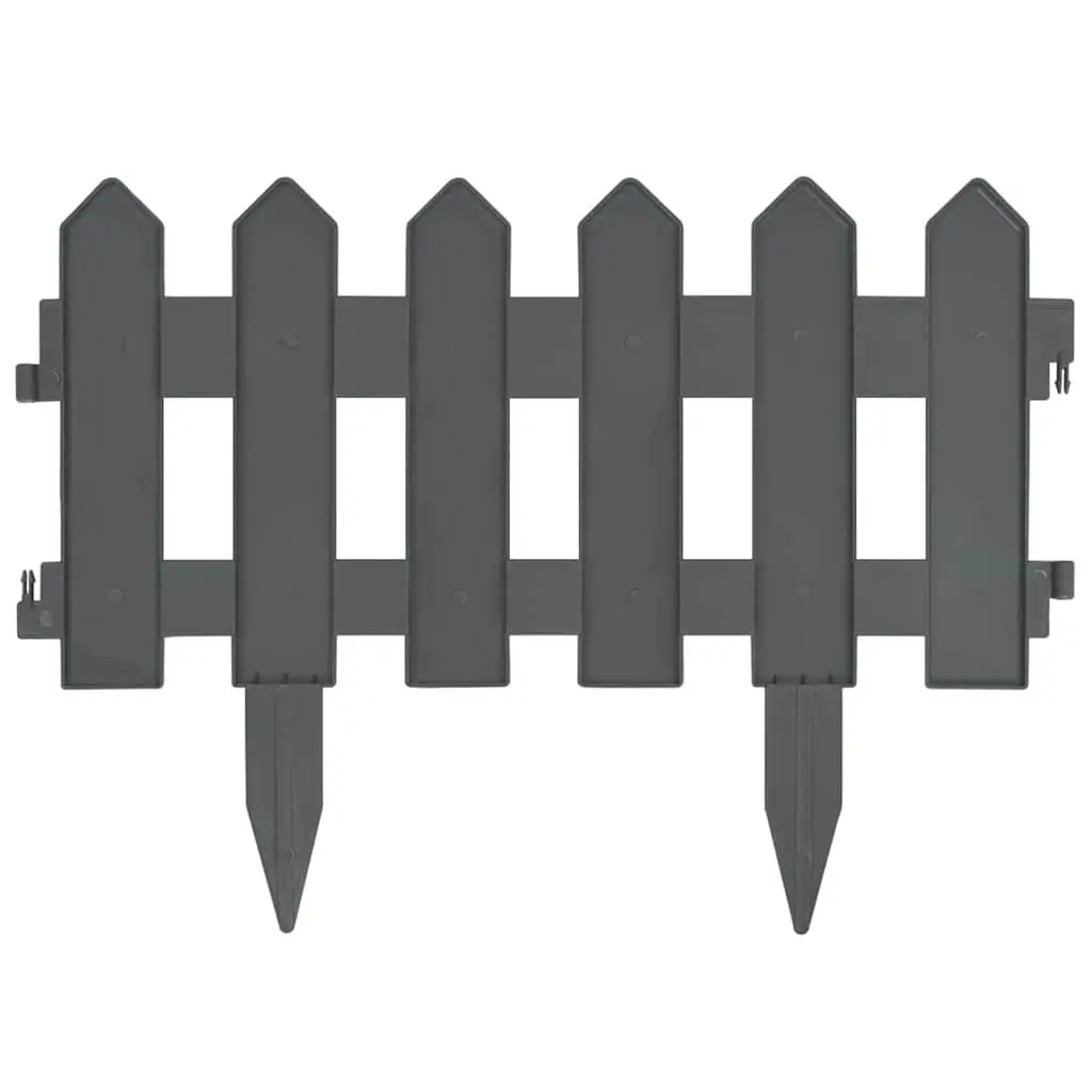 Flexible Anthracite Garden Edging Border 10m Lawn Edger 25 Piece Set