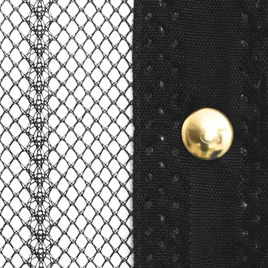 Insect Door Curtains Black 230x160 cm 2 Piece Mesh Screen for Flies Mosquitoes and Insects