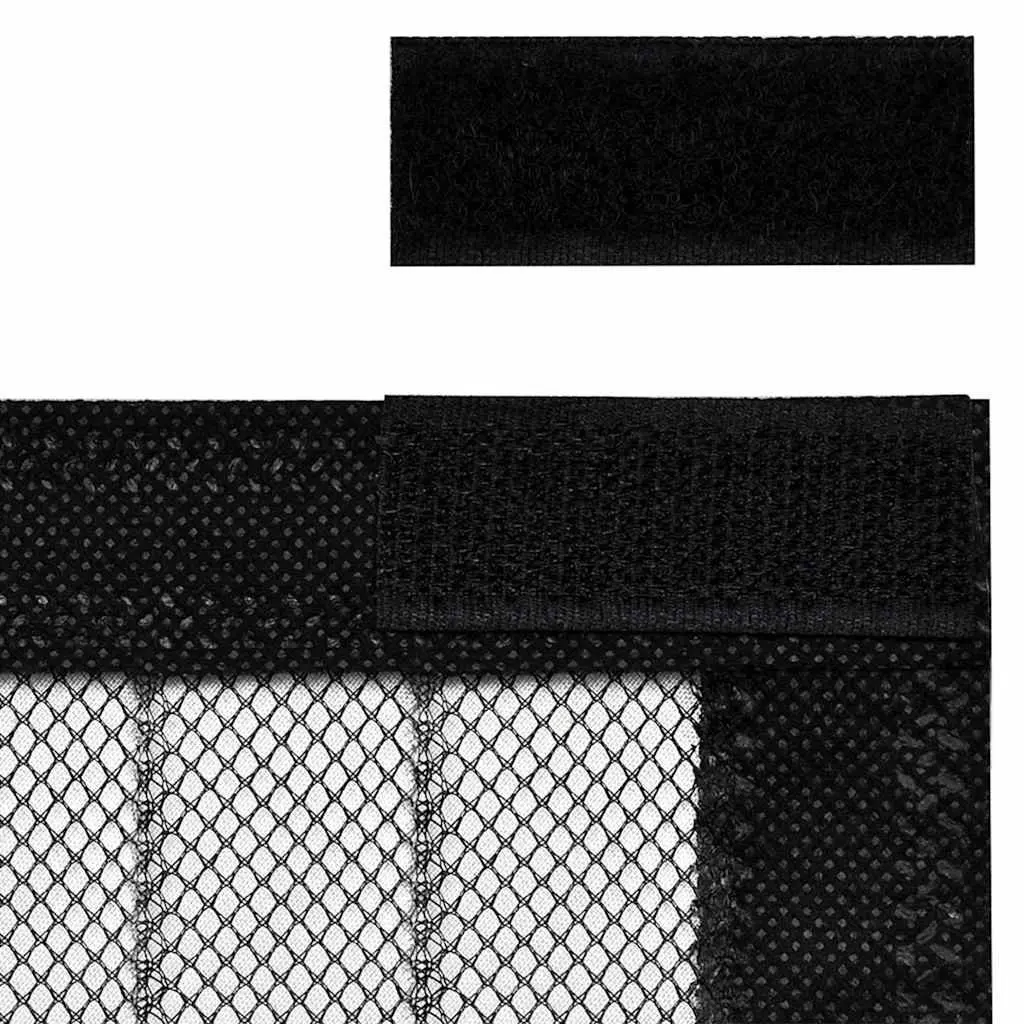 Insect Door Curtains Black 230x160 cm 2 Piece Mesh Screen for Flies Mosquitoes and Insects
