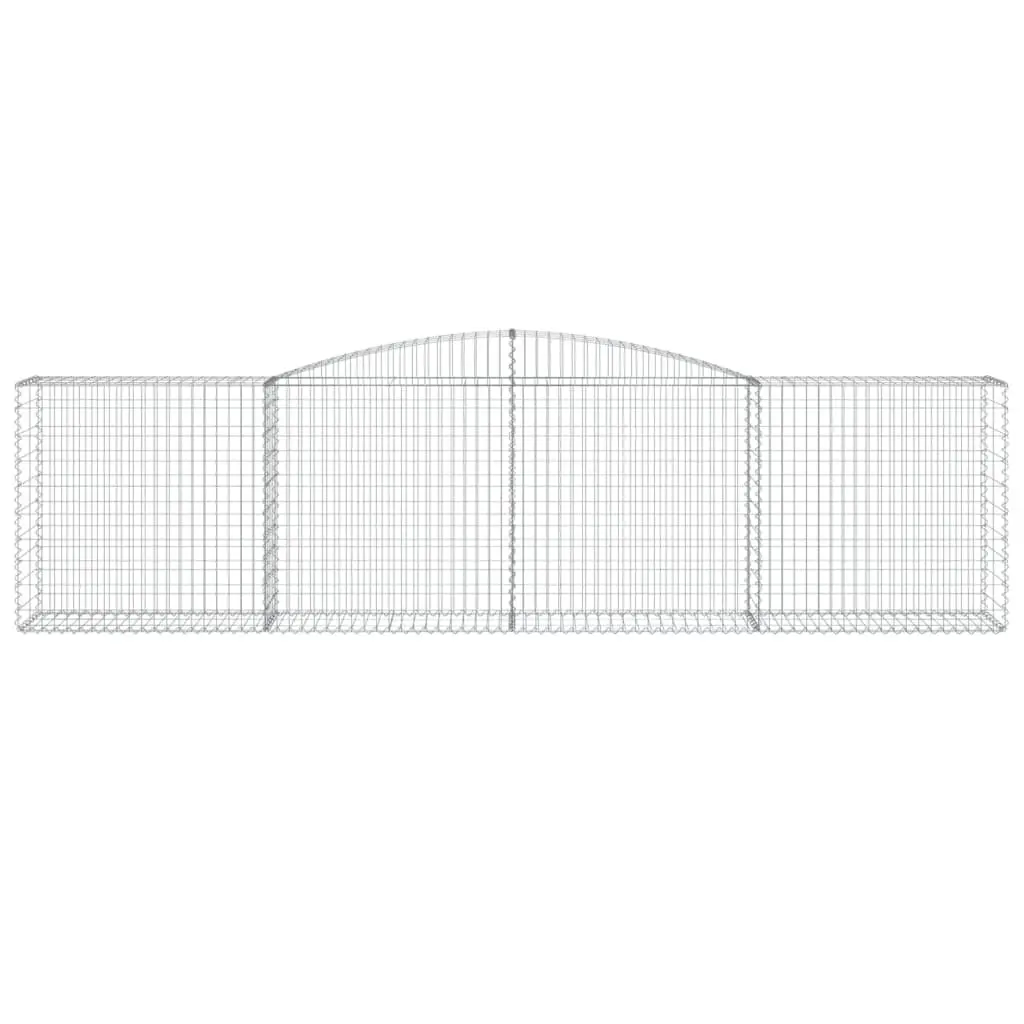 Arched Gabion Baskets Garden Barrier Decorative 400 x 50 x 100120 cm Silver 6 Piece