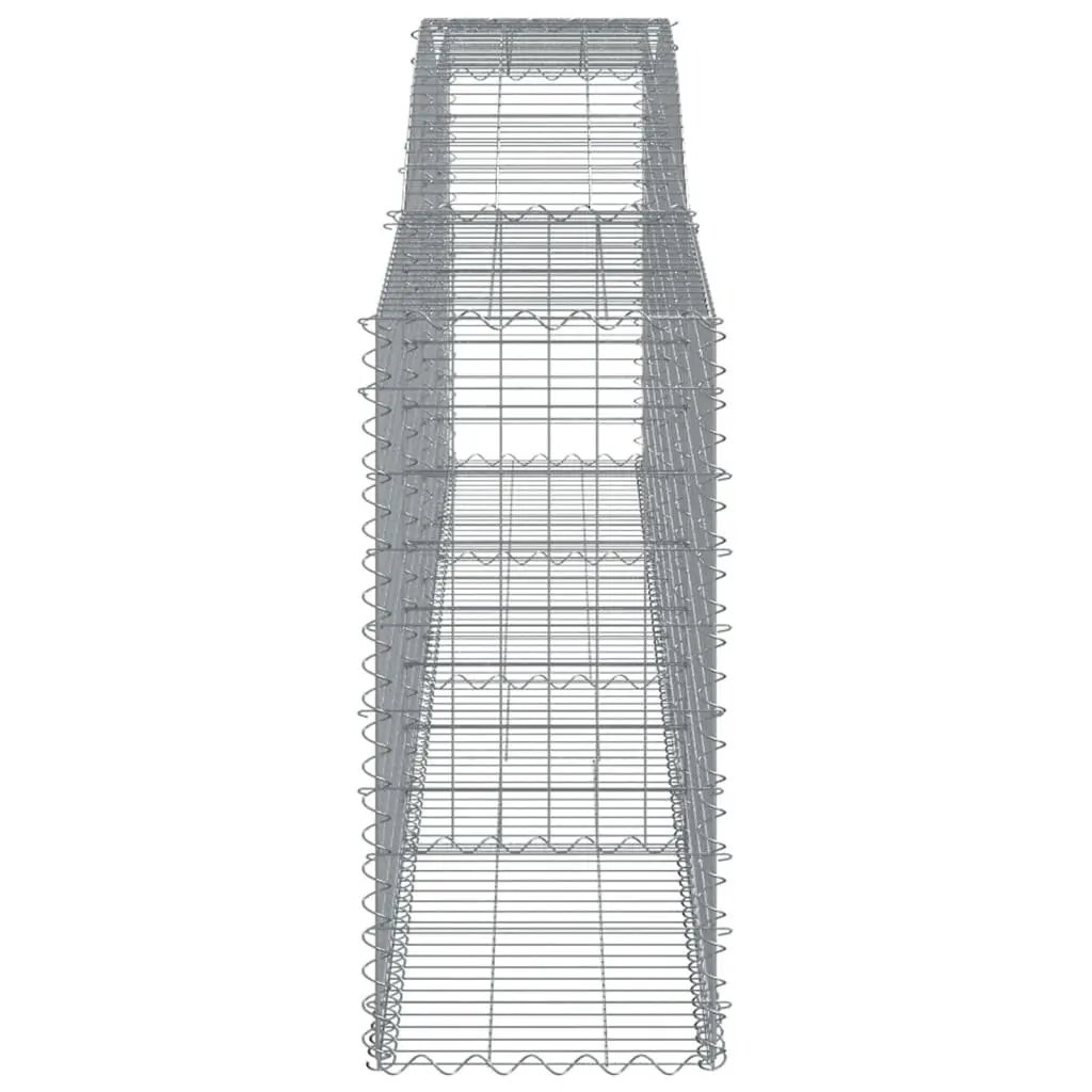 Arched Gabion Baskets Garden Barrier Retaining Wall 400 x 50 x 100120 cm Silver 8 Piece