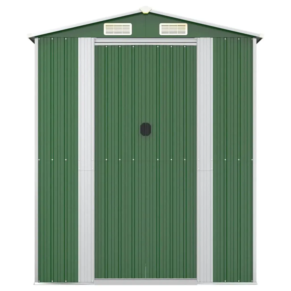 Garden Shed Green Outdoor Storage Galvanised Steel Tool Equipment Shelter 192 x 357 x 223 cm