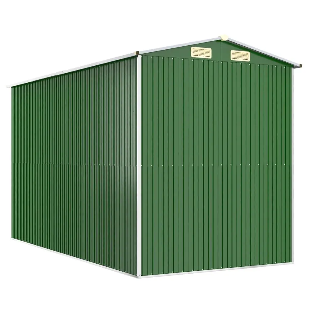 Garden Shed Green Outdoor Storage Galvanised Steel Tool Equipment Shelter 192 x 357 x 223 cm