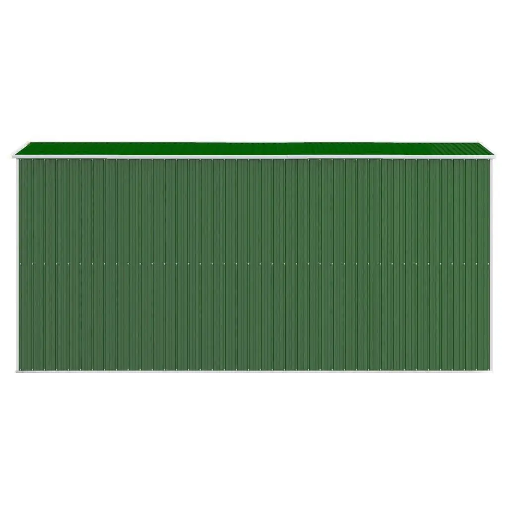 Garden Shed Outdoor Storage Tool Equipment 192 x 440 x 223 cm Green Galvanised Steel Double Doors