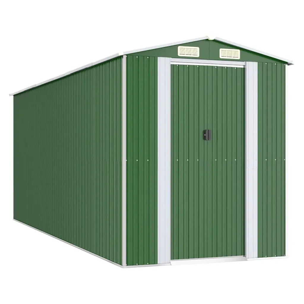 Garden Shed Outdoor Storage Tool House Green 192 x 523 x 223 cm
