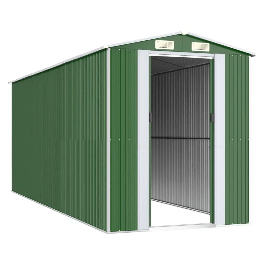 Garden Shed Outdoor Storage Tool House Green 192 x 523 x 223 cm