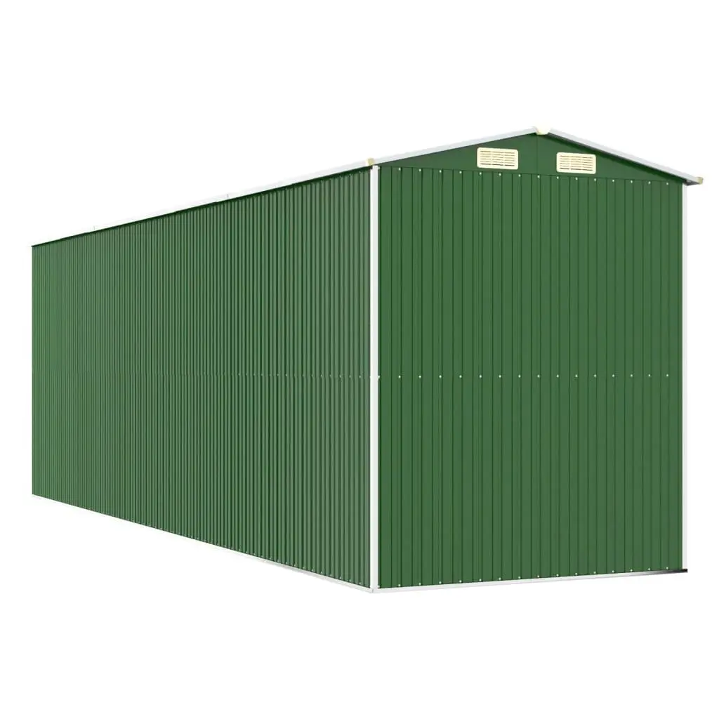Garden Shed Outdoor Storage Tool House Galvanised Steel 192 x 606 x 223 cm Green