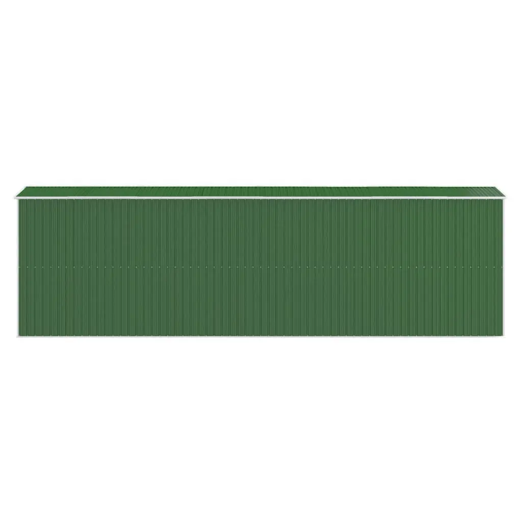 Garden Shed Outdoor Storage Tool House Galvanised Steel 192 x 606 x 223 cm Green