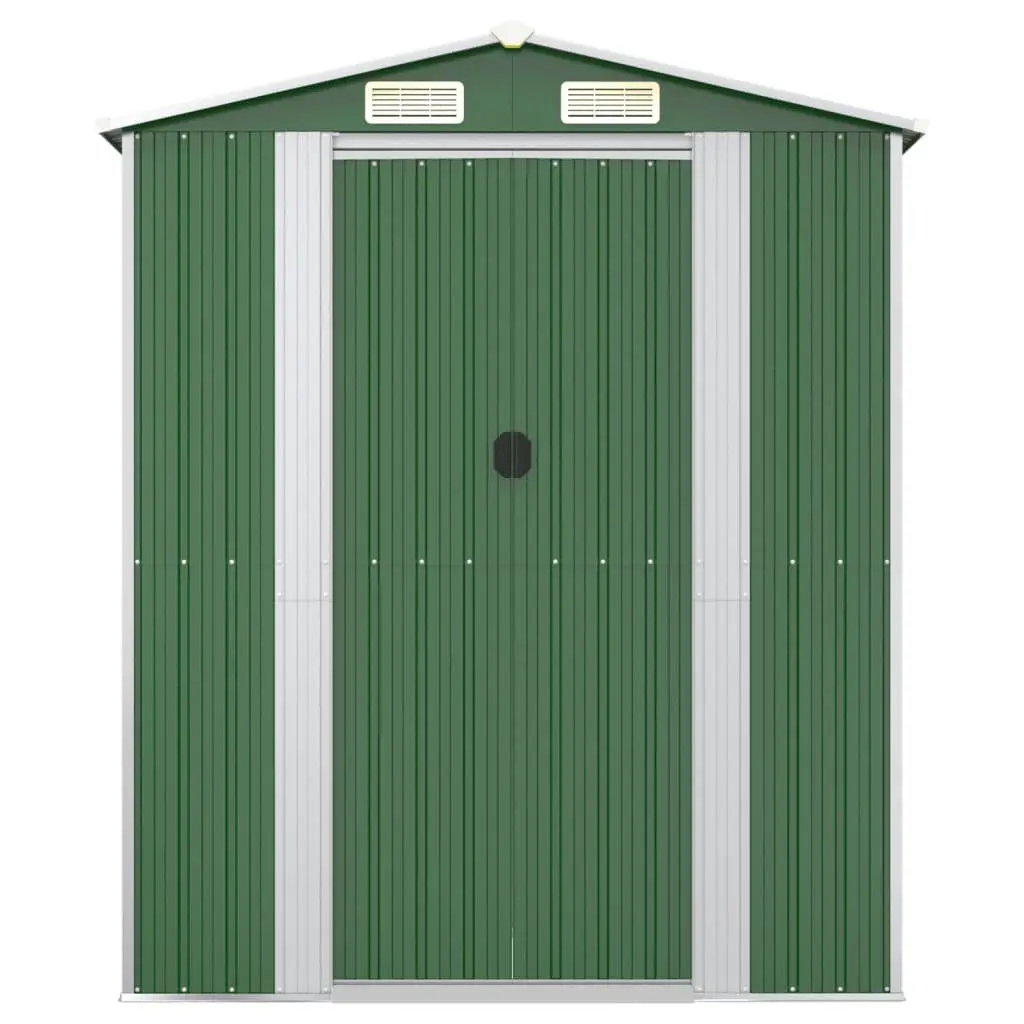Garden Shed Green Outdoor Storage Tool House Galvanised Steel 192 x 772 x 223 cm