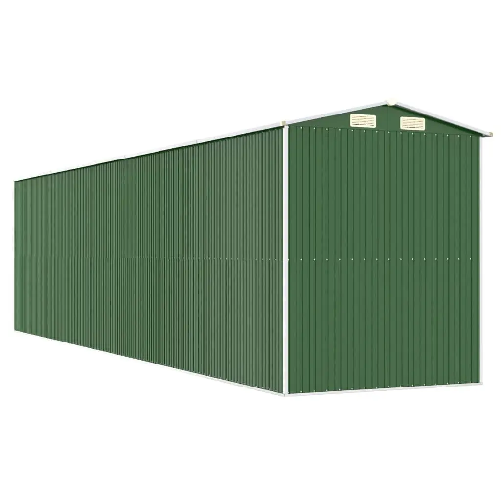 Garden Shed Green Outdoor Storage Tool House Galvanised Steel 192 x 772 x 223 cm