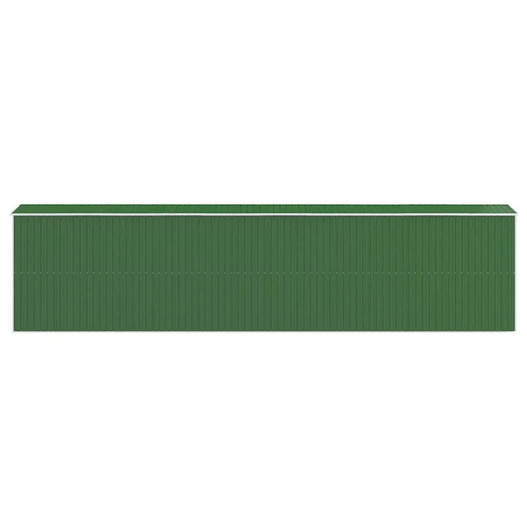 Garden Shed Outdoor Storage Tool House Green Galvanised Steel Double Sliding Doors 192 x 855 x 223 cm
