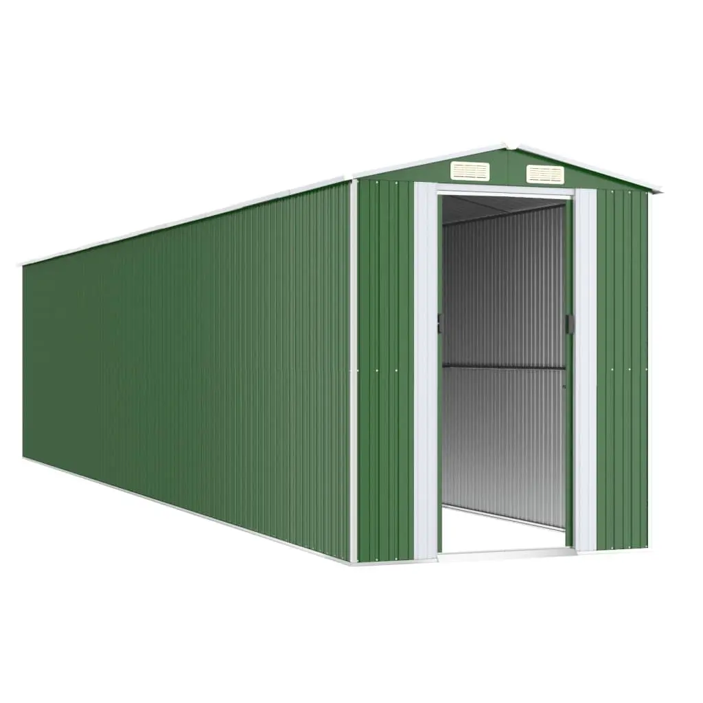 Garden Shed Outdoor Storage Tool House Green Double Sliding Doors 192 x 938 x 223 cm