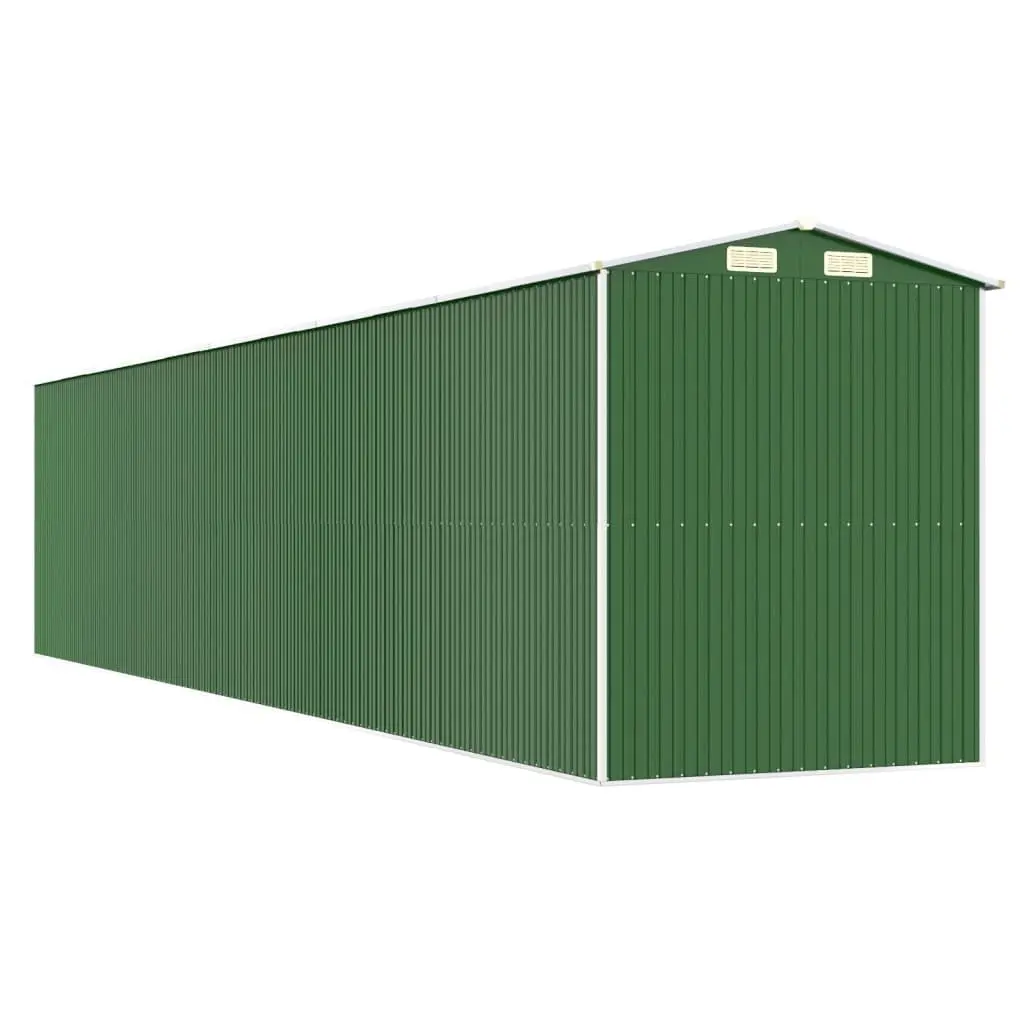 Garden Shed Outdoor Storage Tool House Green Double Sliding Doors 192 x 938 x 223 cm