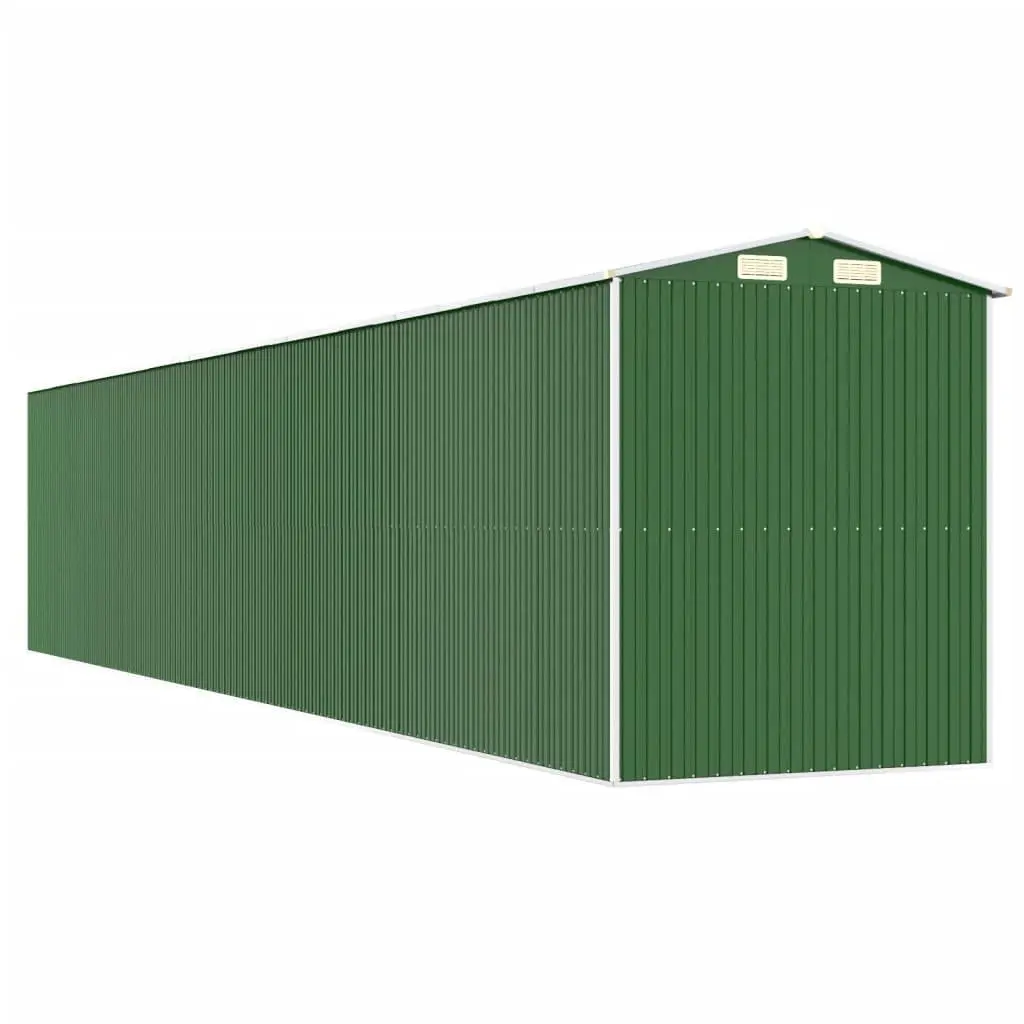 Garden Shed Outdoor Storage Tool Equipment 192 x 102 x 223 cm Green Galvanised Steel Double Doors