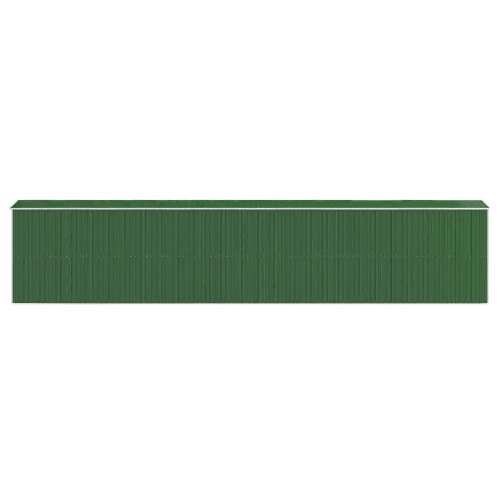 Garden Shed Outdoor Storage Tool Equipment 192 x 102 x 223 cm Green Galvanised Steel Double Doors