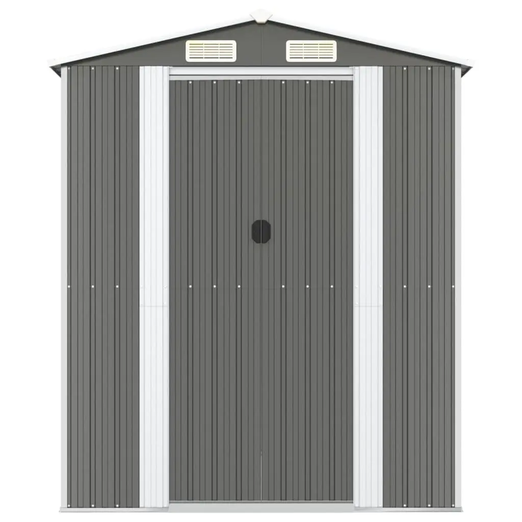 Garden Shed Outdoor Storage Tool House 192x357x223cm Grey Galvanised Steel