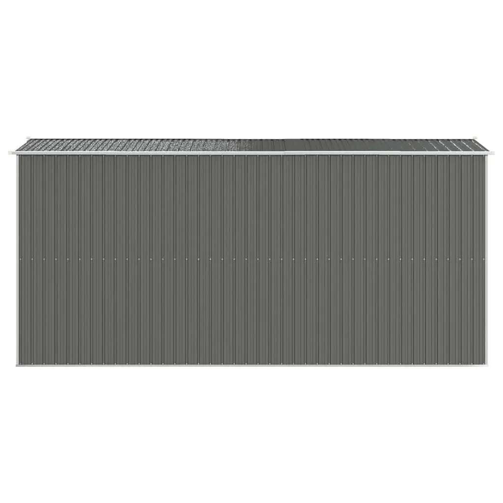 Galvanised Steel Garden Storage Shed Outdoor Tool House Grey 192x440x223cm