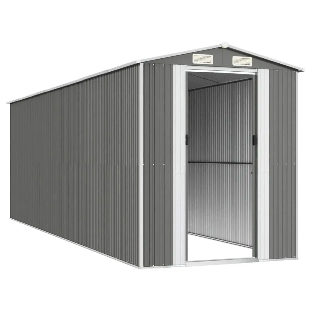 Garden Shed Outdoor Storage 192x606x223cm Grey Galvanised Steel